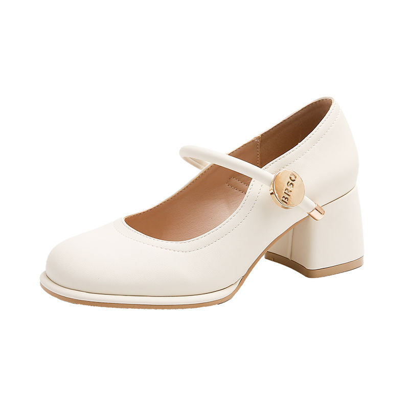 Damen elegante Mary Jane Schuhe mit Blockabsatz R&B