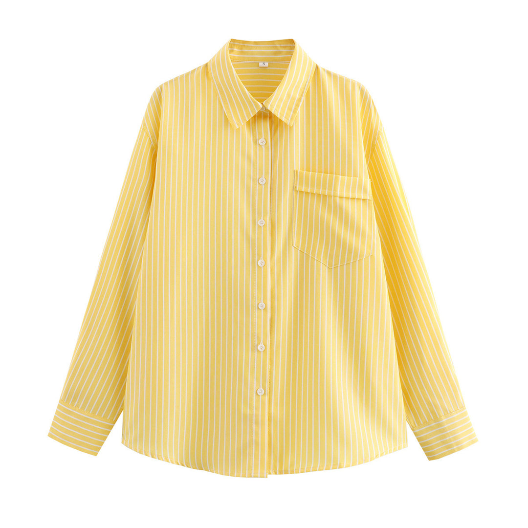 Damen Elegante und lässige Bluse mit feinen Streifen R&B