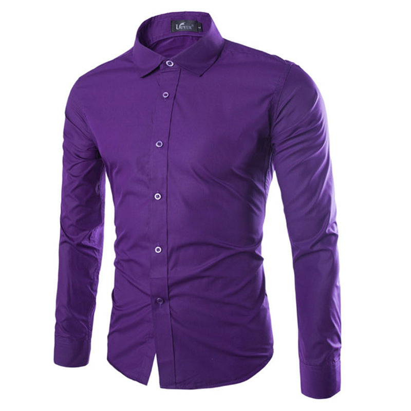 Herren elegante Langarmhemd R&B