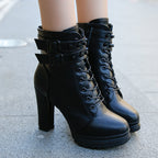 Damen Stiefeletten mit modischem Riemen und robustem Profilsohle R&B
