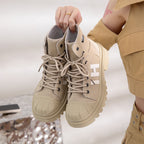 Damen Hochformat Sneaker aus robustem Textil mit trendiger Profilsohle R&B