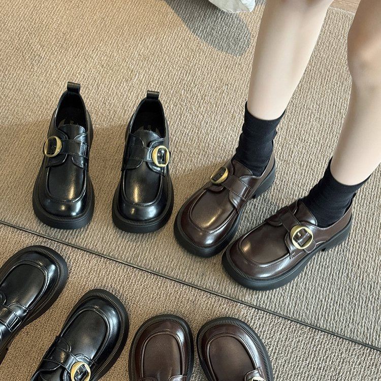 Damen elegante Loafers mit dekorativem Schnallenverschluss und rutschfester Sohle R&B