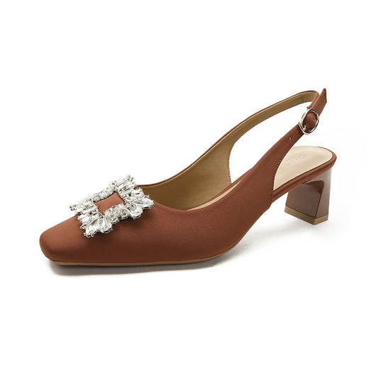 Damen Slingback-Pumps mit funkelndem Schmuckdetail R&B