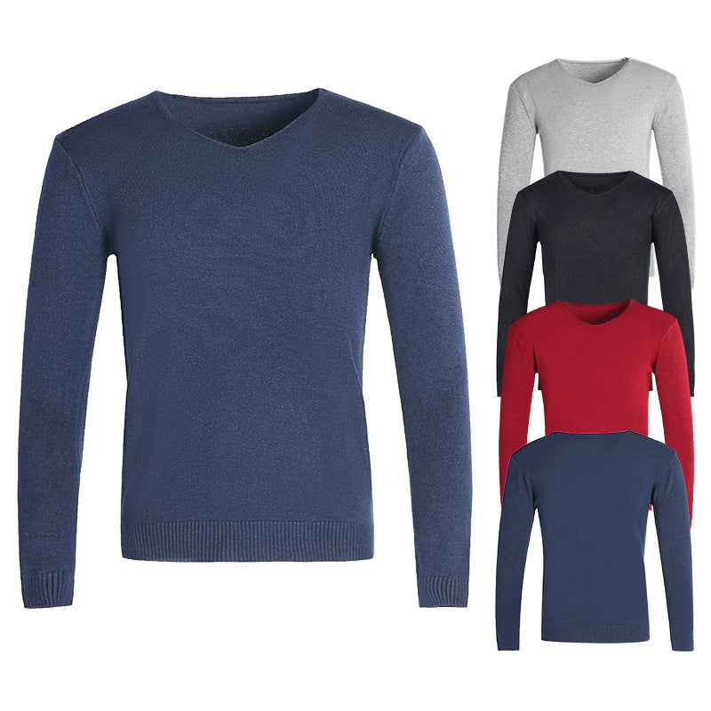 Herren klassischer V-Ausschnitt Pullover R&B