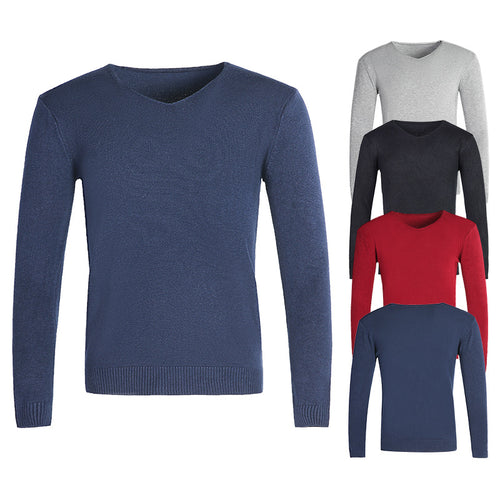 Herren klassischer V-Ausschnitt Pullover R&B