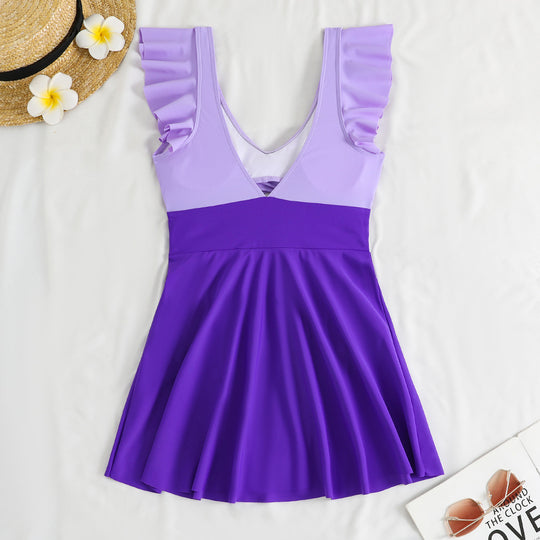 Damen Einteiler-Badeanzug mit femininem Wickeldesign und Cut-Out-Details R&B