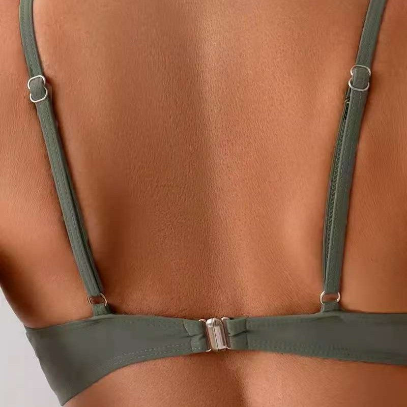 Damen Hochtailliertes Bikini-Set mit elegantem Wickeldesign R&B