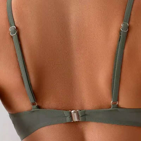 Damen Hochtailliertes Bikini-Set mit elegantem Wickeldesign R&B