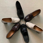 Damen Modische Blockabsatz-Slipper mit edlem Leder R&B