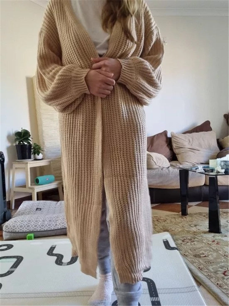 Damen Großer Strickcardigan mit weitem Schnitt und modischem Muster R&B