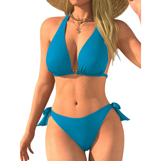 Damen Triangel-Bikini mit Rückenband und sinnlichem V-Ausschnitt R&B