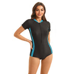 Damen Sportlicher Kurzarm Schwimmanzug R&B