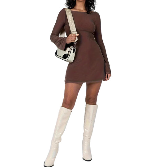 Damen Röhrenkleid mit langen Ärmeln R&B