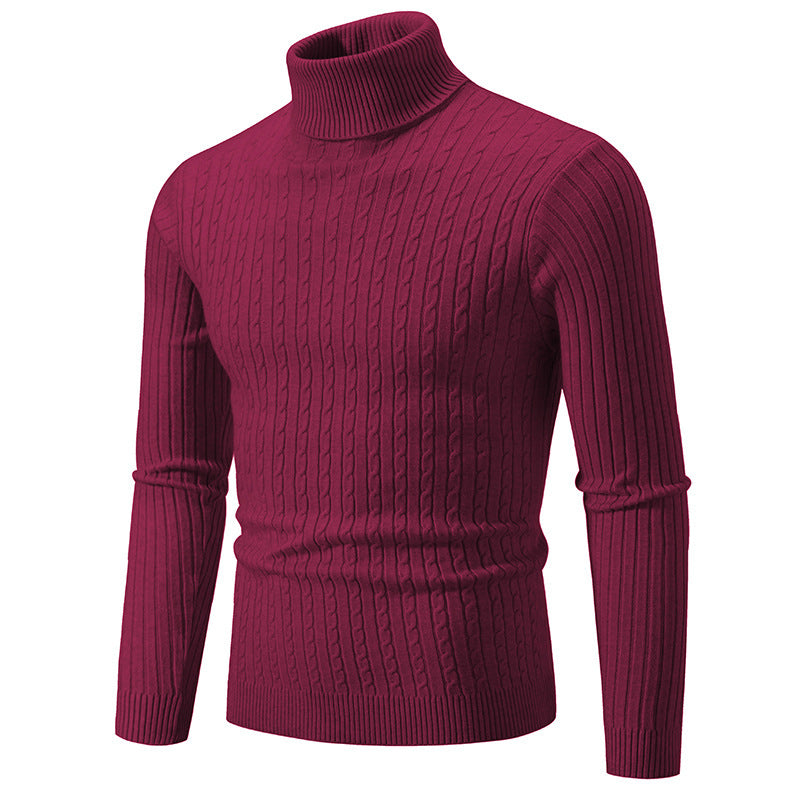 Herren Rollkragenpullover mit strukturiertem Strickmuster R&B