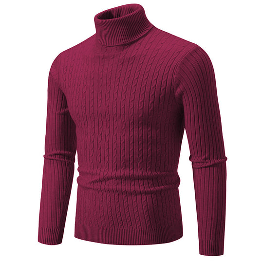 Herren Rollkragenpullover mit strukturiertem Strickmuster R&B