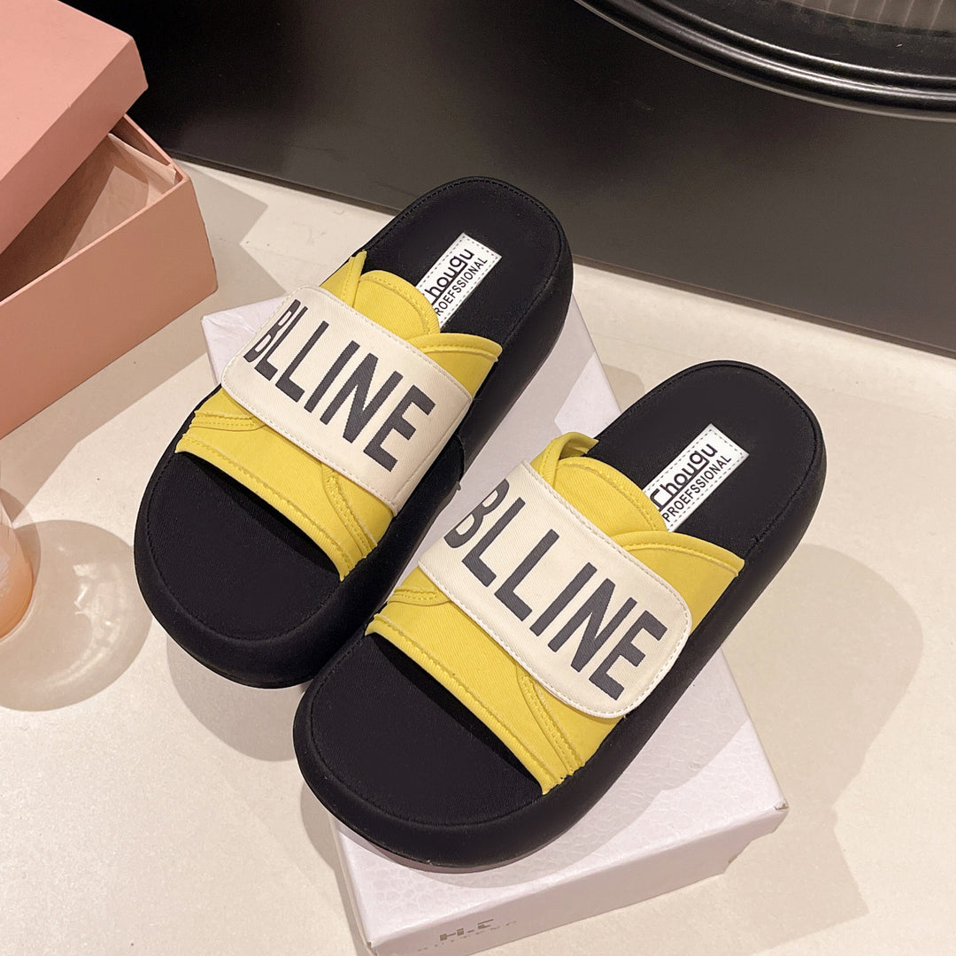 Damen Slide-Sandalen mit breitem, verstellbarem Riemen und rutschfester Sohle R&B