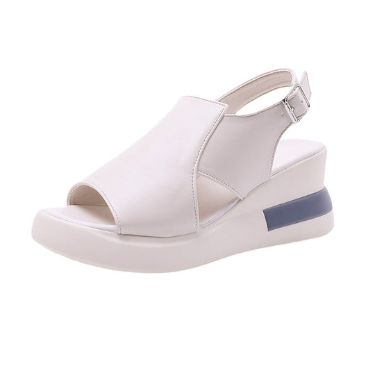 Damen Bequeme und elegante Plateau-Sandaletten mit offener Zehenpartie R&B