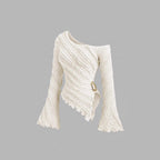 Damen asymmetrisches Oberteil mit strukturiertem Design und Wickelverschluss R&B