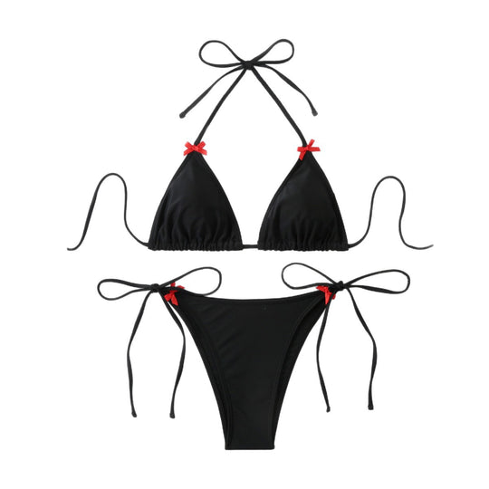 Damen Triangel-Bikini-Set mit verspielten Rüschendetails R&B