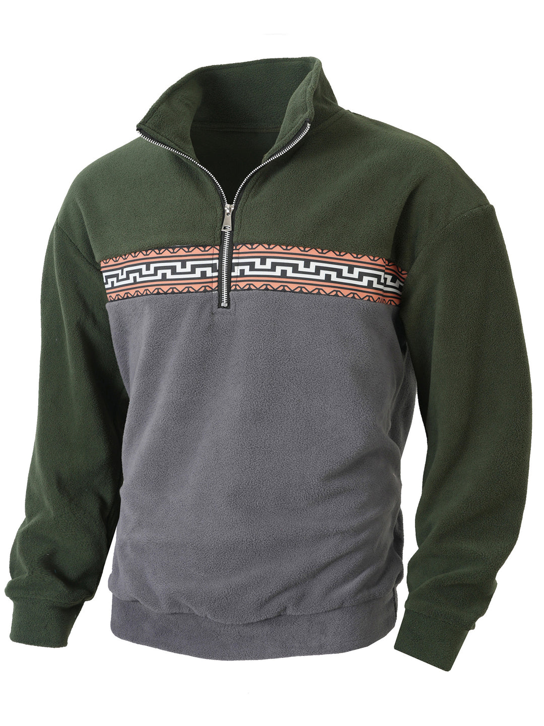 Herren Fleece Pullover mit modischem Stehkragen R&B