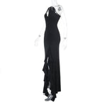 Damen Elegantes Maxikleid mit asymmetrischem Schnitt und Raffung R&B