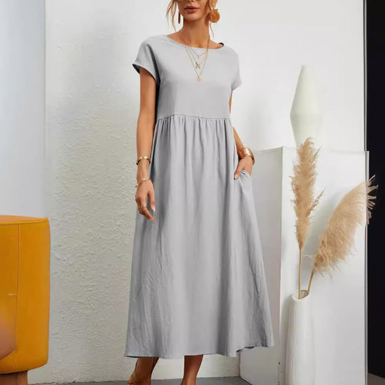 Damen Maxikleid aus leichtem, luftdurchlässigem Stoff R&B