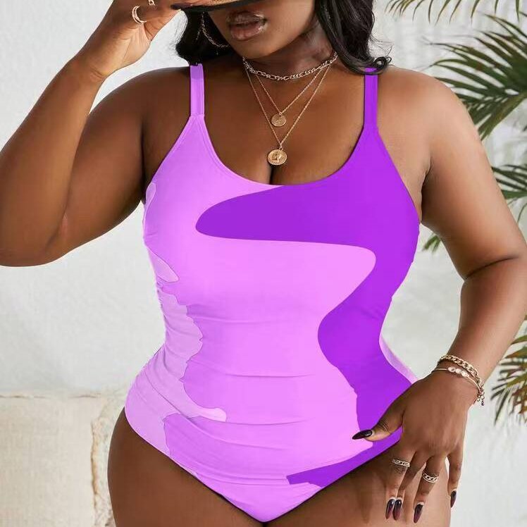 Damen Einteiler Badeanzug mit modernem Camouflage-Design R&B