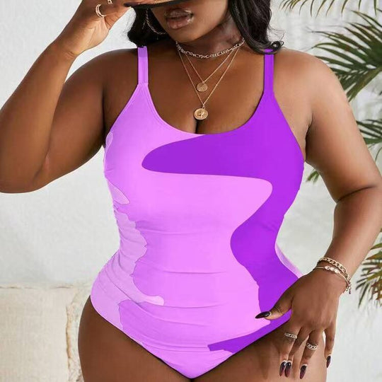 Damen Einteiler Badeanzug mit modernem Camouflage-Design R&B