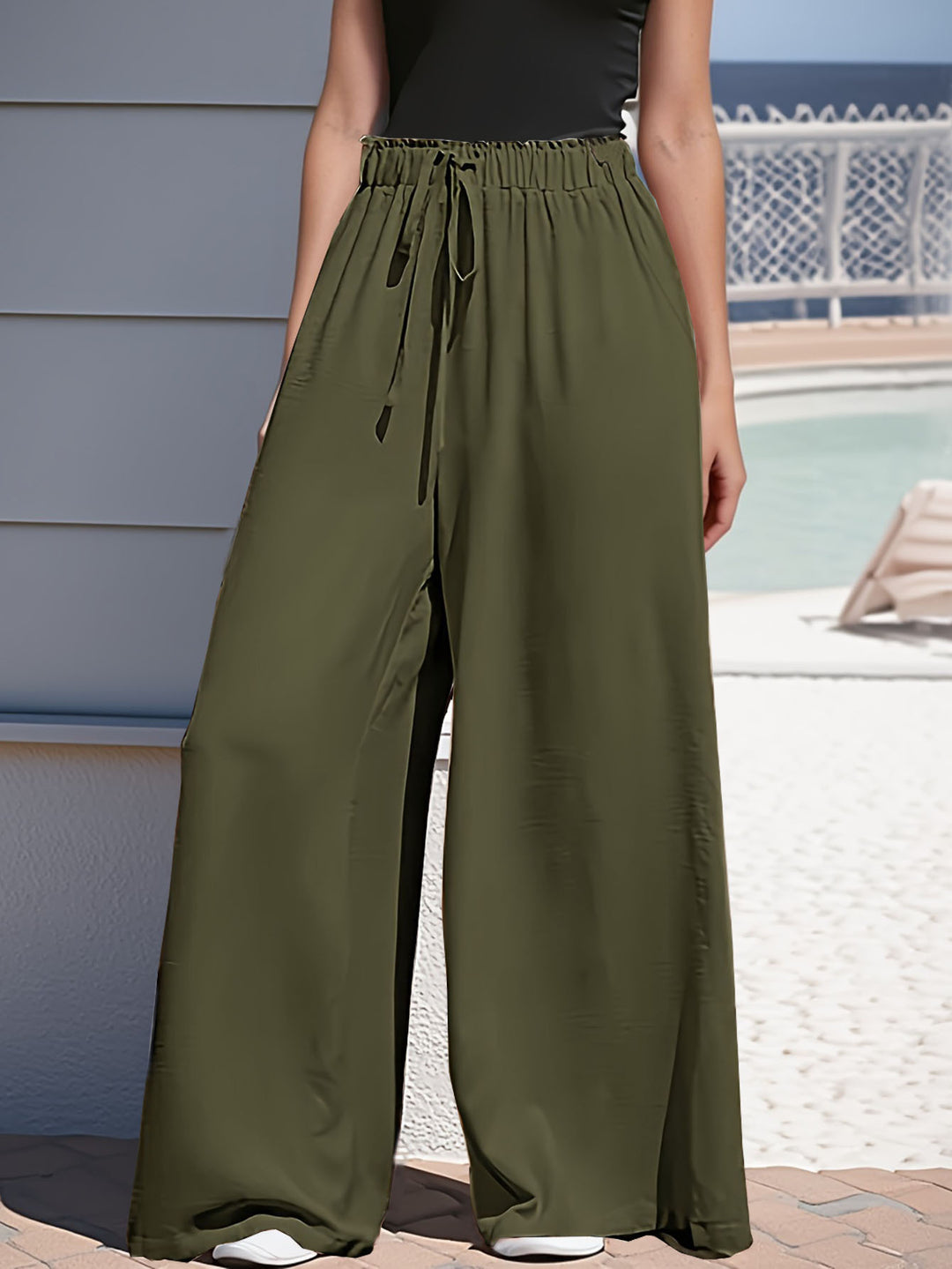 Damen Weite Sommerhose mit elastischem Bund und praktischen Taschen R&B