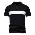 Herren Poloshirt mit modernem Blockdesign und hochwertiger Baumwollmischung