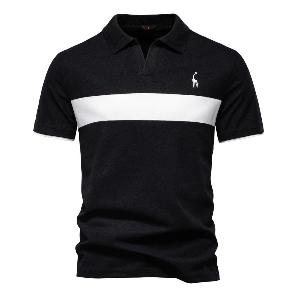 Herren Poloshirt mit modernem Blockdesign und hochwertiger Baumwollmischung