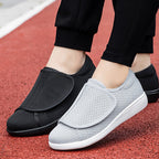 Herren nan orthopädischer Pantoffel mit verstellbarem Klettverschluss, atmungsaktivem Mesh und stoßdämpfender Schaumstoffsohle R&B