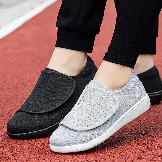 Herren nan orthopädischer Pantoffel mit verstellbarem Klettverschluss, atmungsaktivem Mesh und stoßdämpfender Schaumstoffsohle R&B