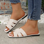 Damen Bequeme Slide-Sandalen mit trendigem Querriemen R&B