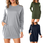 Damen Sweatkleid mit praktischen Taschen und lässigem Schnitt R&B