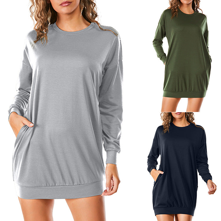 Damen Sweatkleid mit praktischen Taschen und lässigem Schnitt R&B