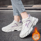 Damen Sportliche Schnürsneaker mit dämpfendem Obermaterial und rutschfester Sohle