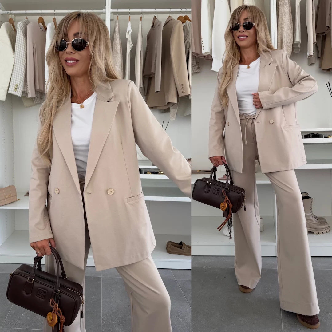 Damen Elegantes Blazer-Set mit weitem Schnitt und schickem Hosen R&B