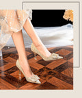 Damen Glamouröse High Heels mit funkelndem Strassdetail und raffinierter Schleifenverzierung R&B