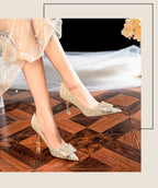 Damen Glamouröse High Heels mit funkelndem Strassdetail und raffinierter Schleifenverzierung R&B