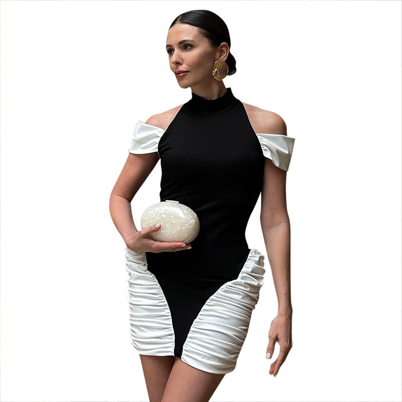 Damen Figurumspielendes Kleid mit durchgehendem Rüschendesign R&B
