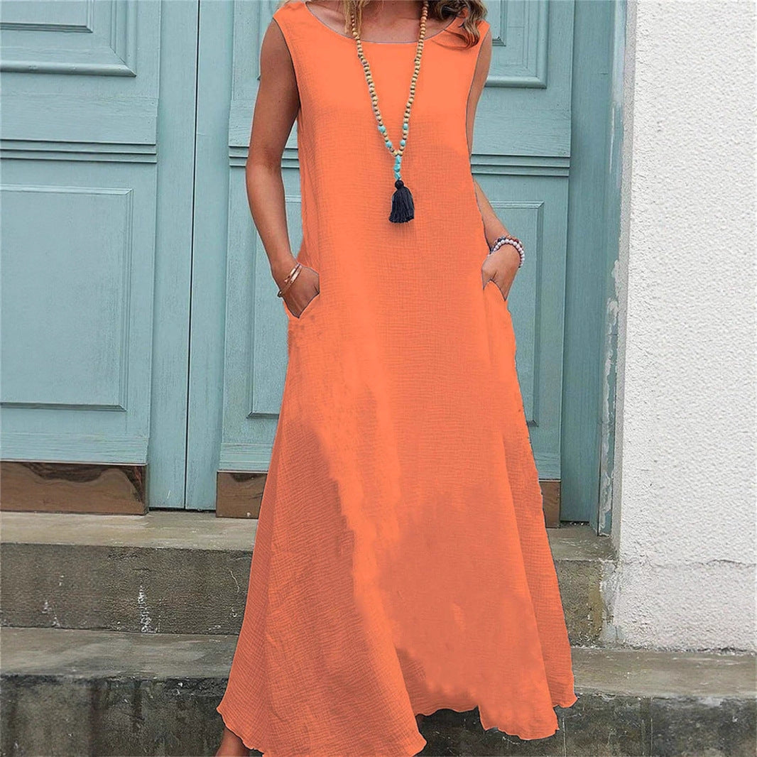 Damen Maxikleid mit praktischen Taschen und fließendem Schnitt R&B