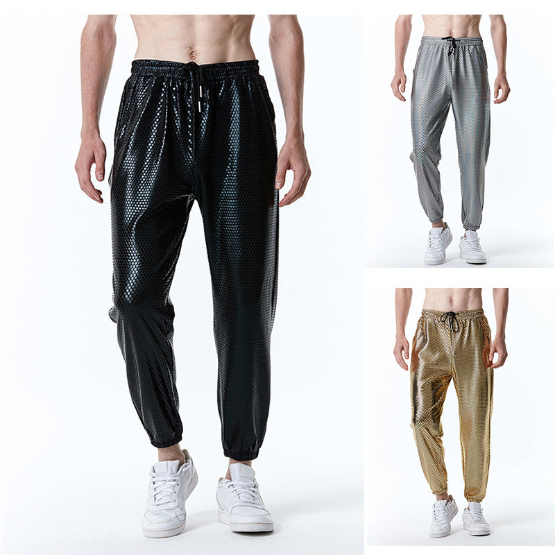 Herren futuristische Mesh-Hose im angesagten Metallic-Look R&B