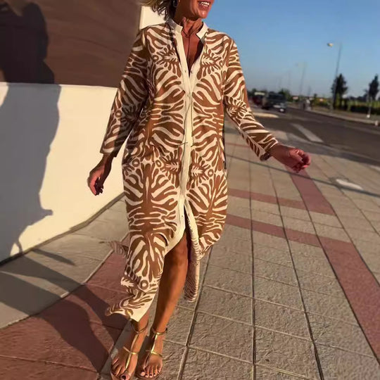 Damen Strandkleid mit eleganter Knopfleiste Heidi-Mode