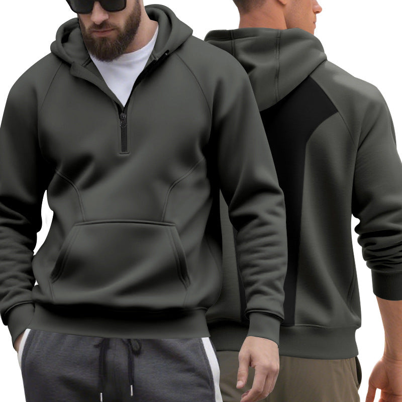 Herren Kapuzensweater mit Reißverschluss und praktischer Kängurutasche R&B