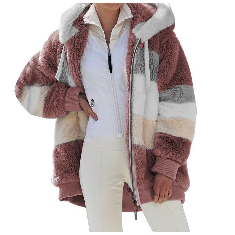 Damen Fleecejacke mit modernen Farbblöcken und praktischen Taschen R&B