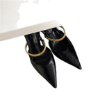 Damen elegante Slingback-Pumps mit goldenen Akzenten R&B