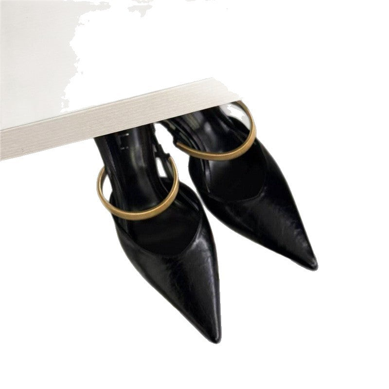 Damen elegante Slingback-Pumps mit goldenen Akzenten R&B