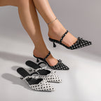 Damen Sling-Pumps mit verspieltem Punkte-Design und elegantem Riemchen R&B