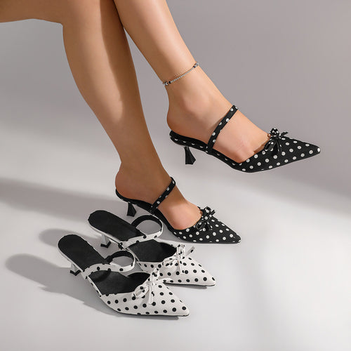 Damen Sling-Pumps mit verspieltem Punkte-Design und elegantem Riemchen R&B